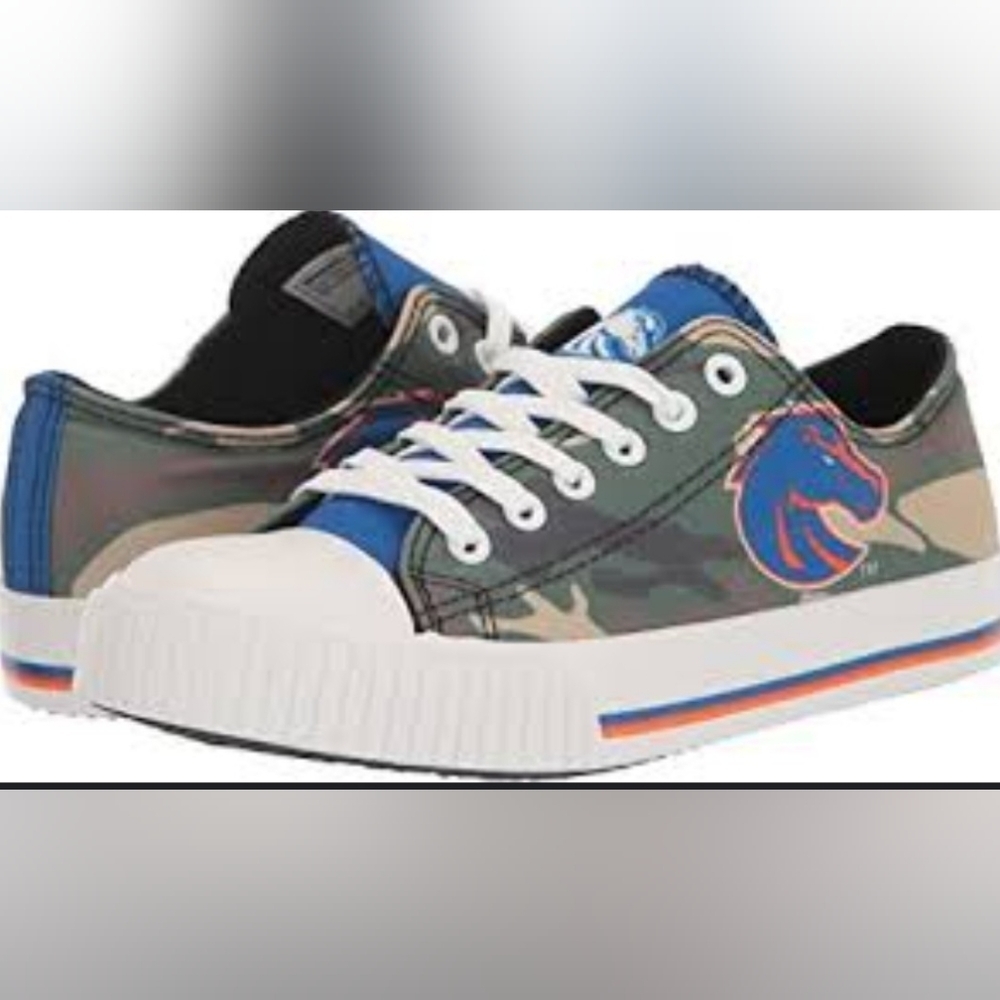 FOCo Boose State Broncos Camo Low Canvas Sneakers